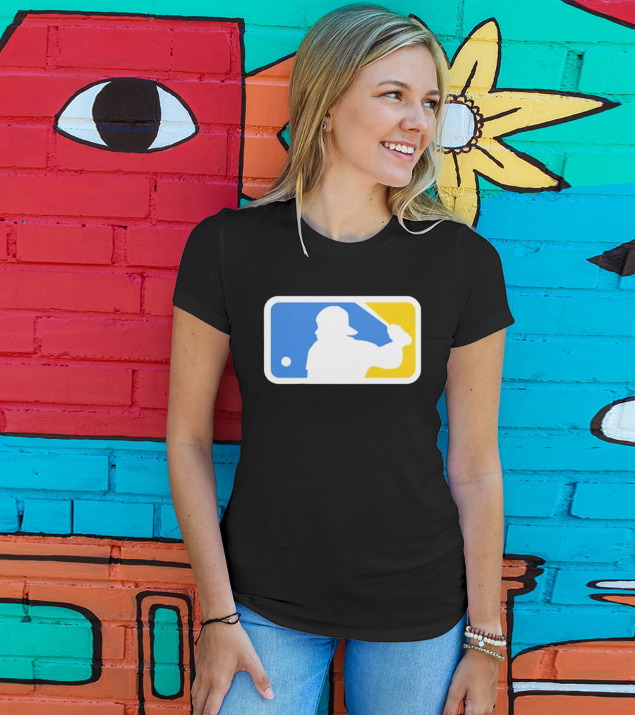 MLB The Kid Batter Silhouette Blue Yellow T-Shirt