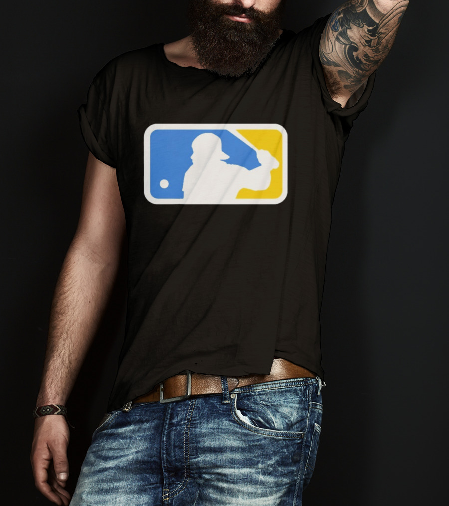 MLB The Kid Batter Silhouette Blue Yellow T-Shirt