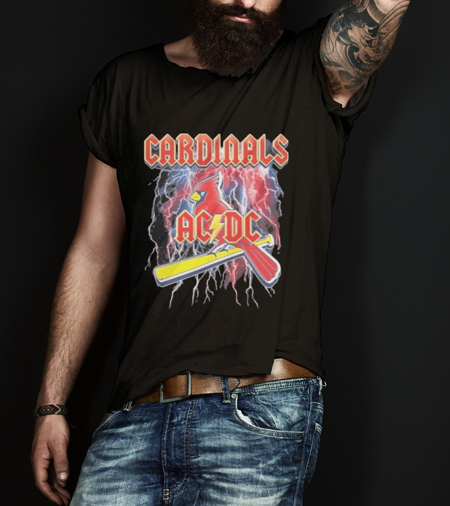 Cardinals AC DC Lightning Bat Baseball T-Shirt