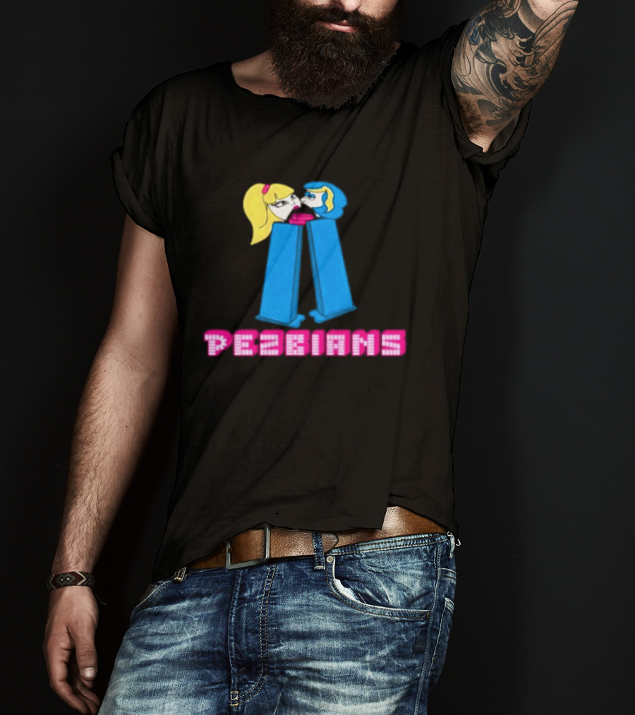 Pezbians Pez Dispenser Parody Retro Humor Kissing T-Shirt