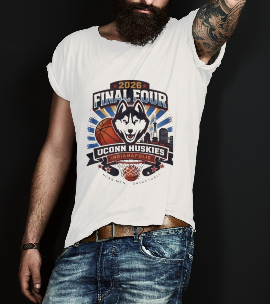 2026 Final Four Uconn Huskies Indianapolis NCAA Men's Basketball T-Shirt