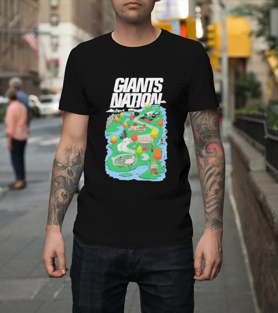 New York Giants Nation Roadmap Scenic Tour T-Shirt