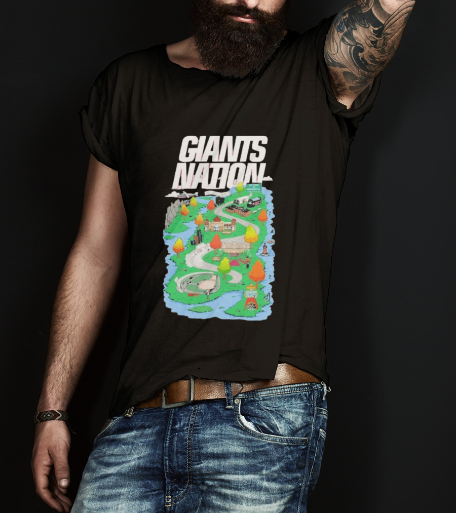 New York Giants Nation Roadmap Scenic Tour T-Shirt