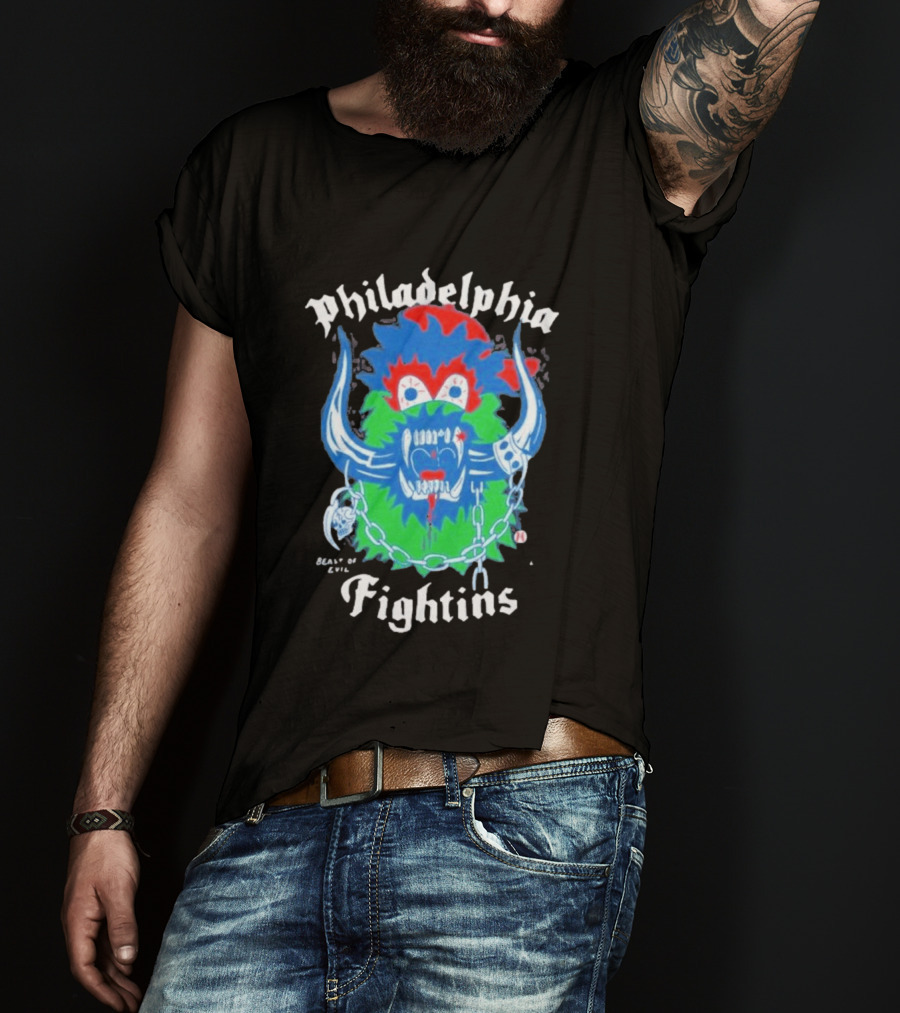 Philadelphia Heavyslime Beast Of Evil Fightins Teeth Chains Monster T-Shirt