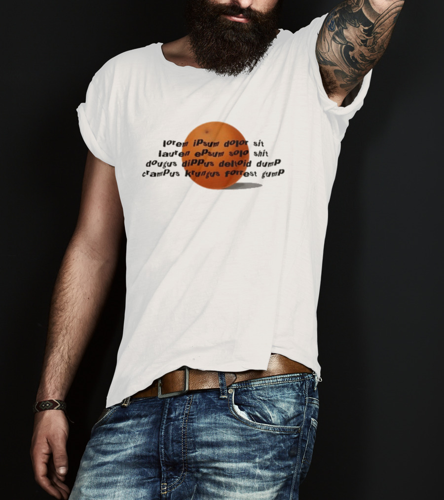 Dftba Drawfee Lorem Ipsum Orange Sphere T-Shirt