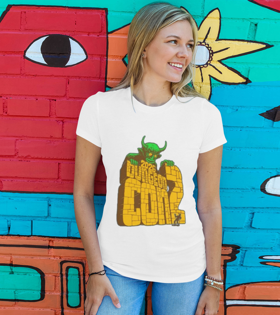 2026 Dungeon Con 2 Goodman Games Logo Green Monster T-Shirt