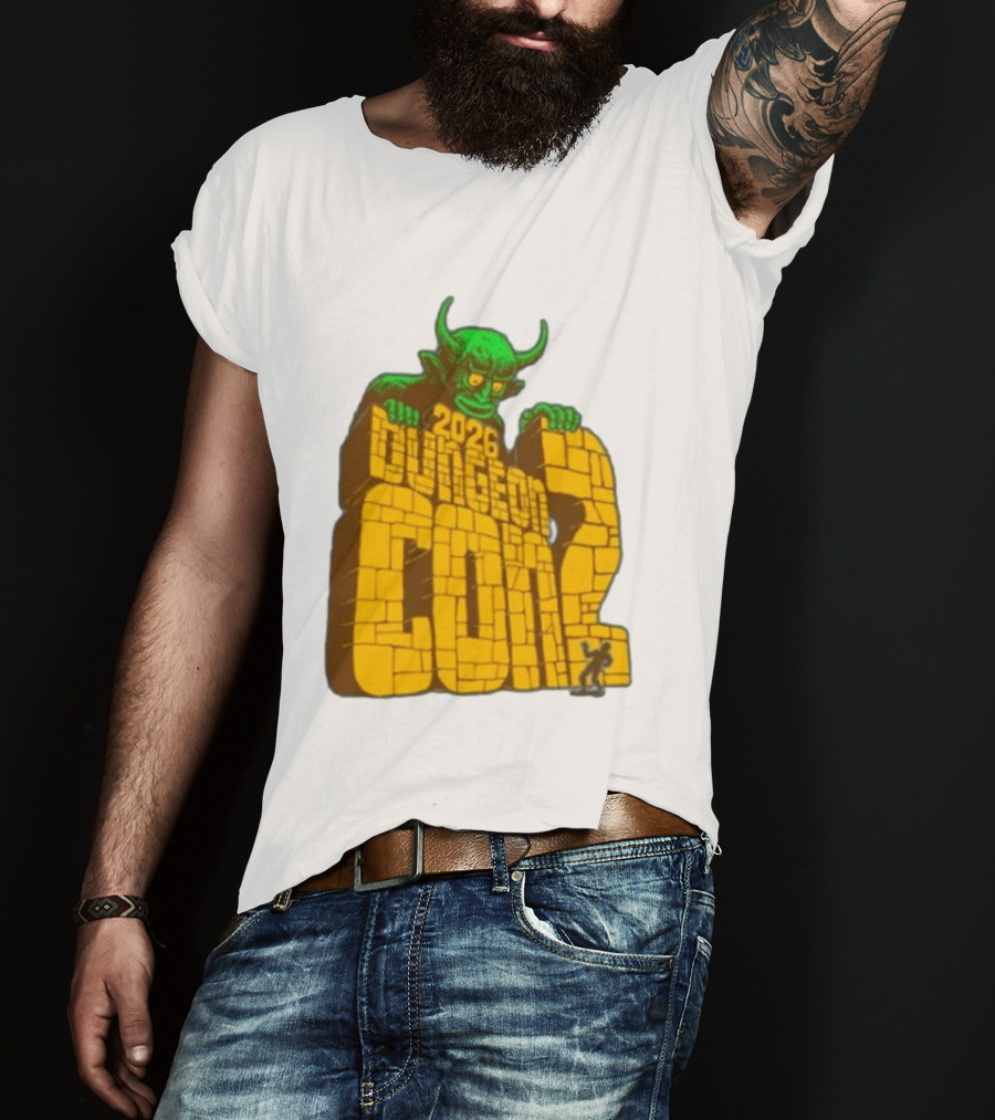 2026 Dungeon Con 2 Goodman Games Logo Green Monster T-Shirt
