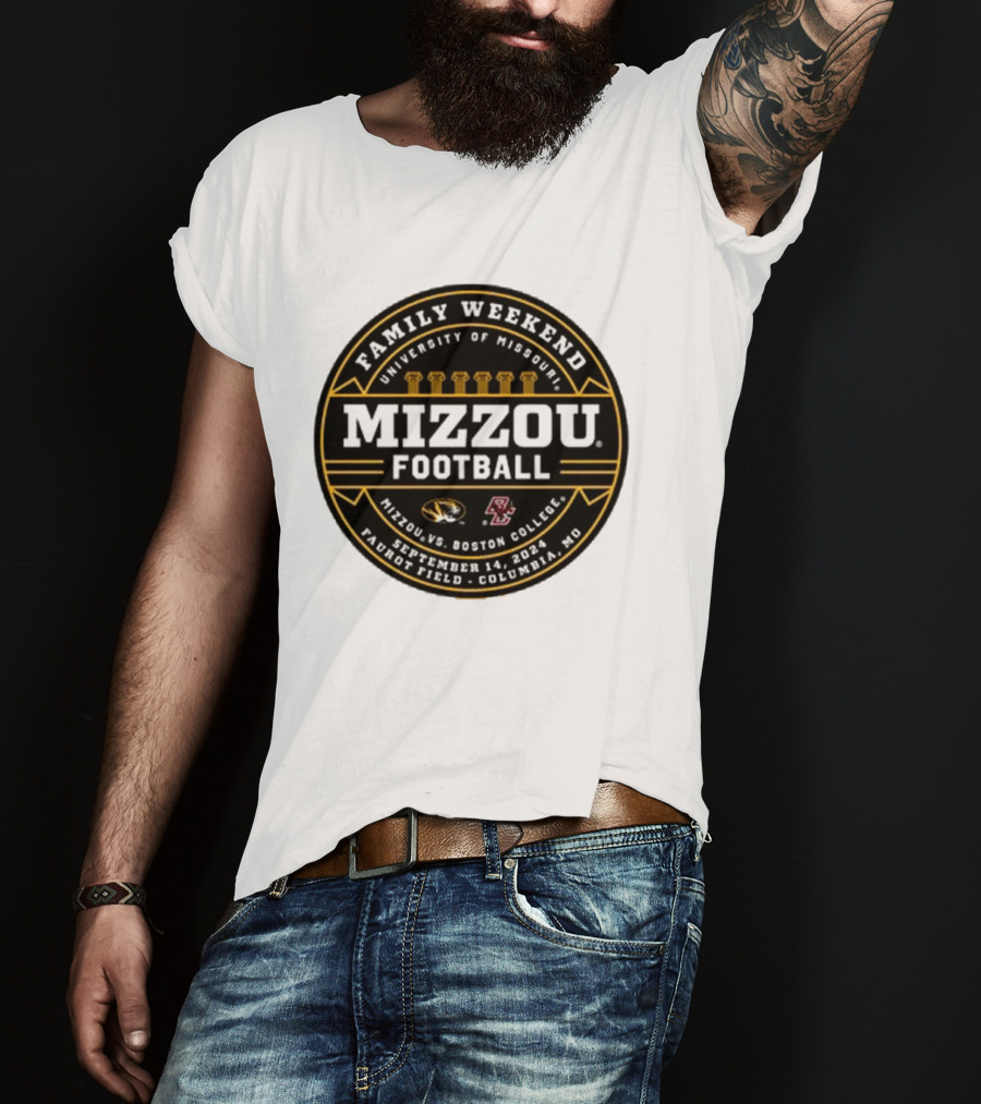 Family Weekend University Of Missouri Mizzou Football Vs Boston College September 14 2024 Faurot Field Columbia MO T-Shirt