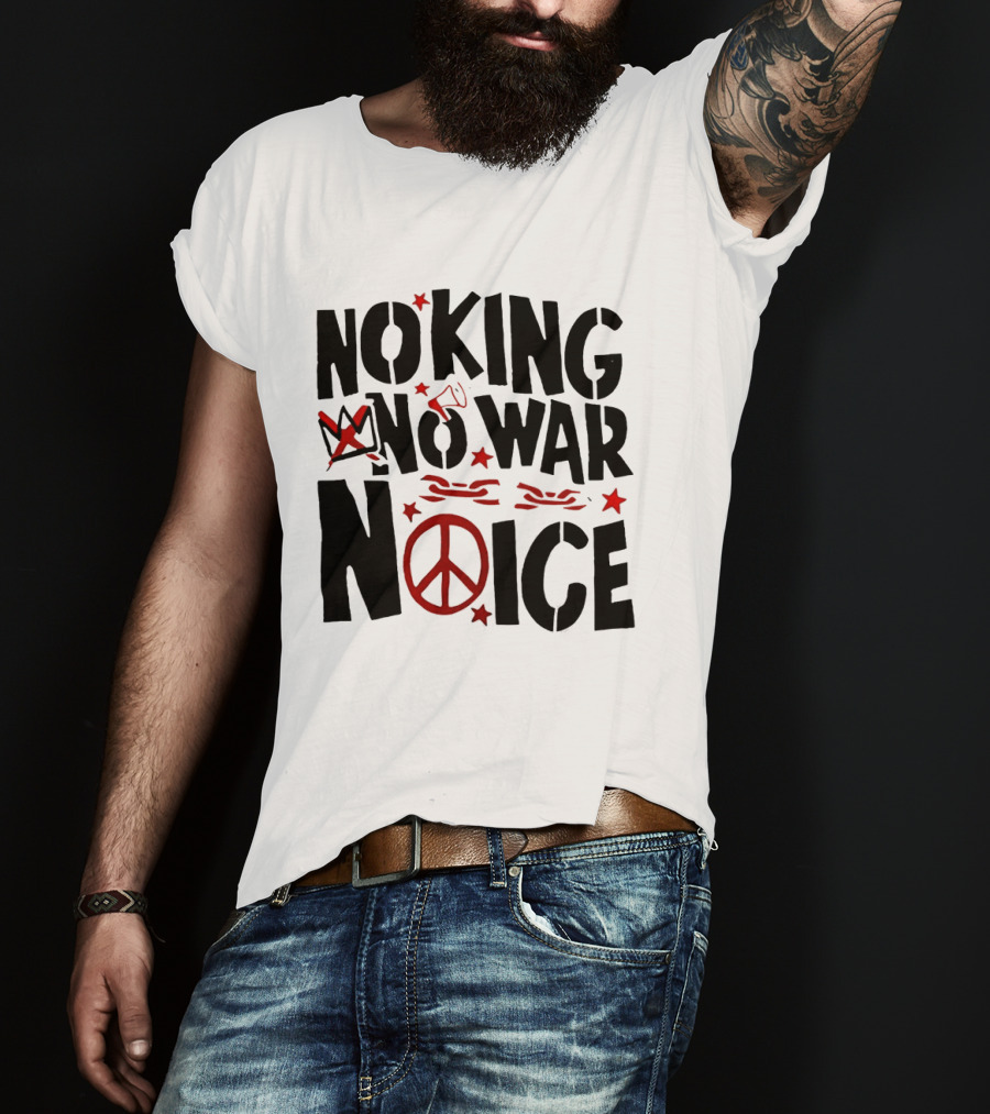 No King No War Peace Symbol Chain And Crown T-Shirt