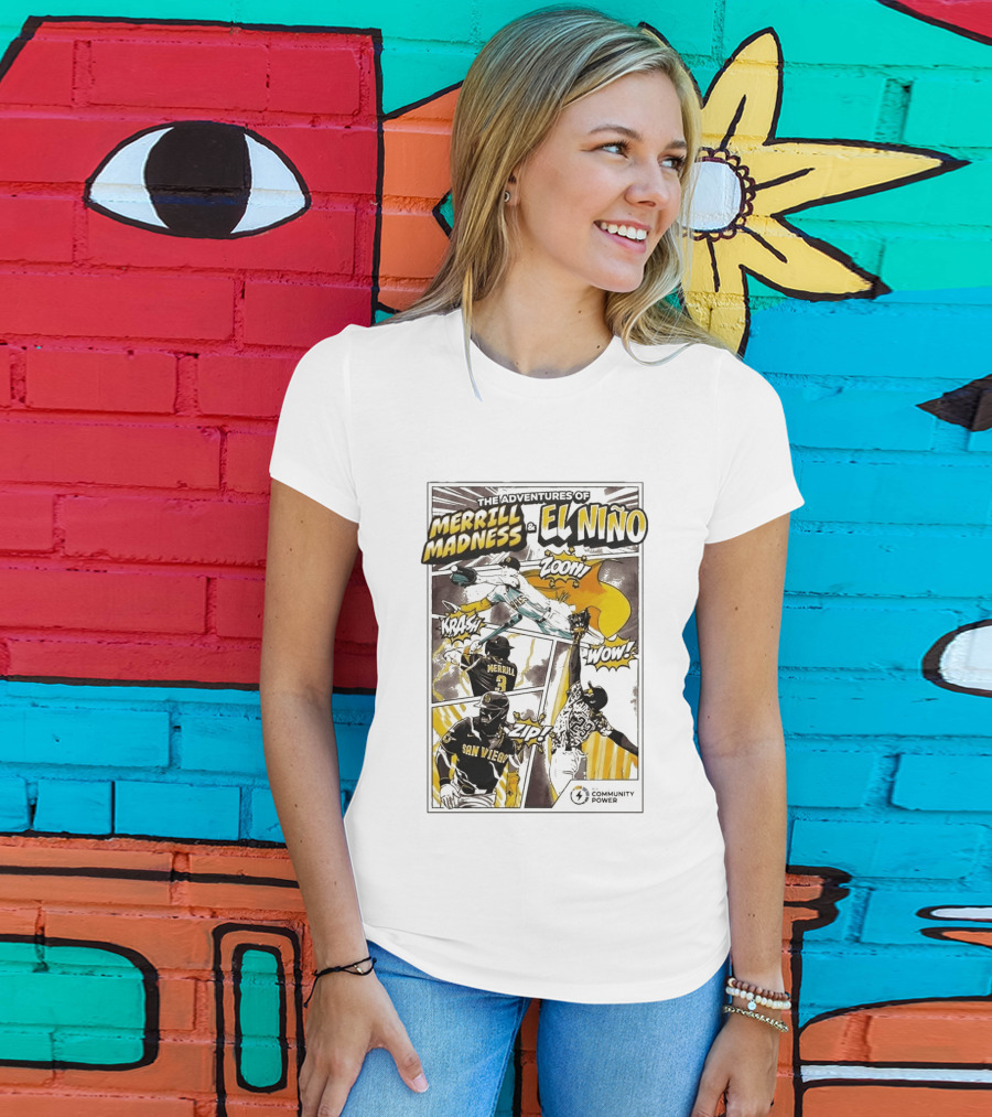 The Adventures Of Merrill Madness And El Niño San Diego Padres Comic Style 2026 T-Shirt