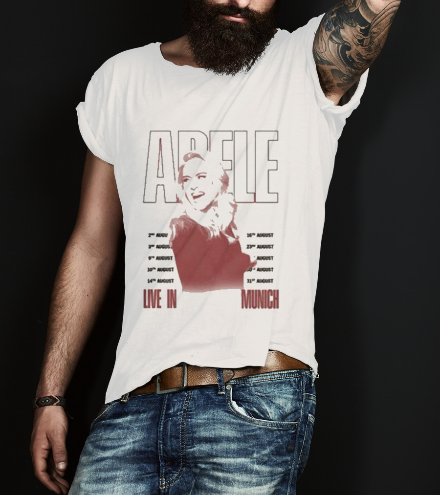 ADELE Live In Munich Pink Lips Concert Tour Dates T-Shirt