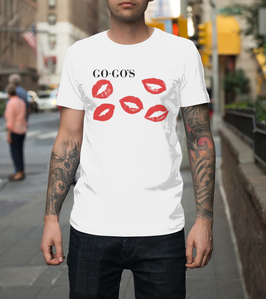 GO GO'S Red Lips White T-Shirt