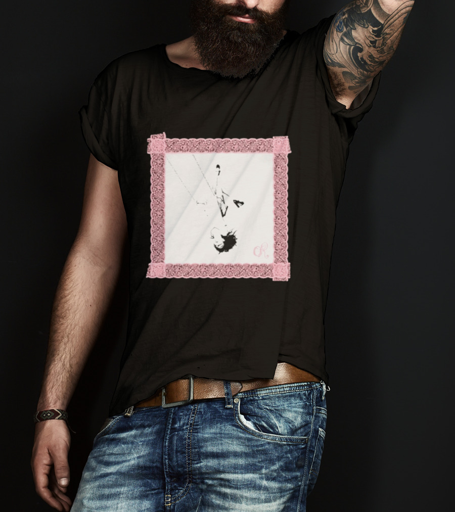 OR Pastel Pink Lace Border Swing T-Shirt