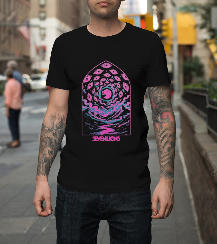 Seven Lions Pink Cosmic Spiral Vision T-Shirt