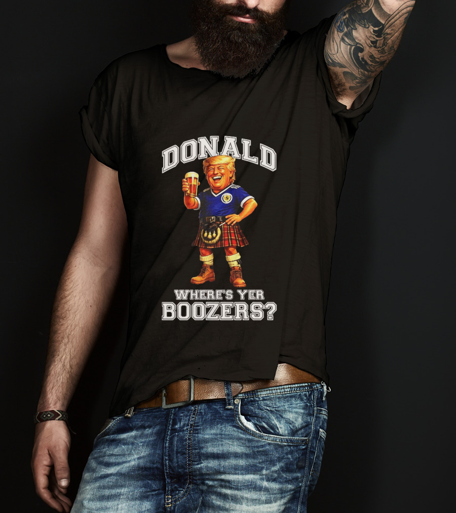 Donald Where's Yer Boozers Scotland Football 2026 World Cup T-Shirt