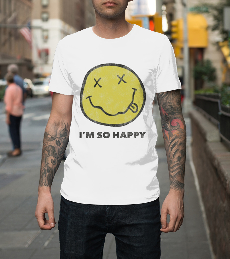 Nirvana Smiley Face I'm So Happy T-Shirt