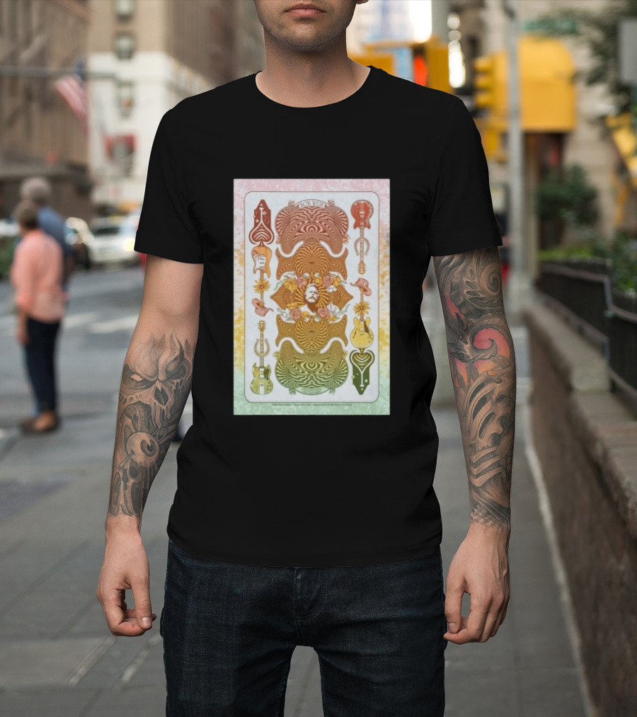 Bob Weir Psychedelic Guitars Memorial Roses And Hats T-Shirt