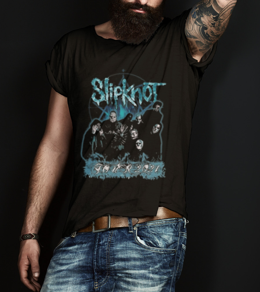 Slipknot 2001 Blue Band Photo T-Shirt