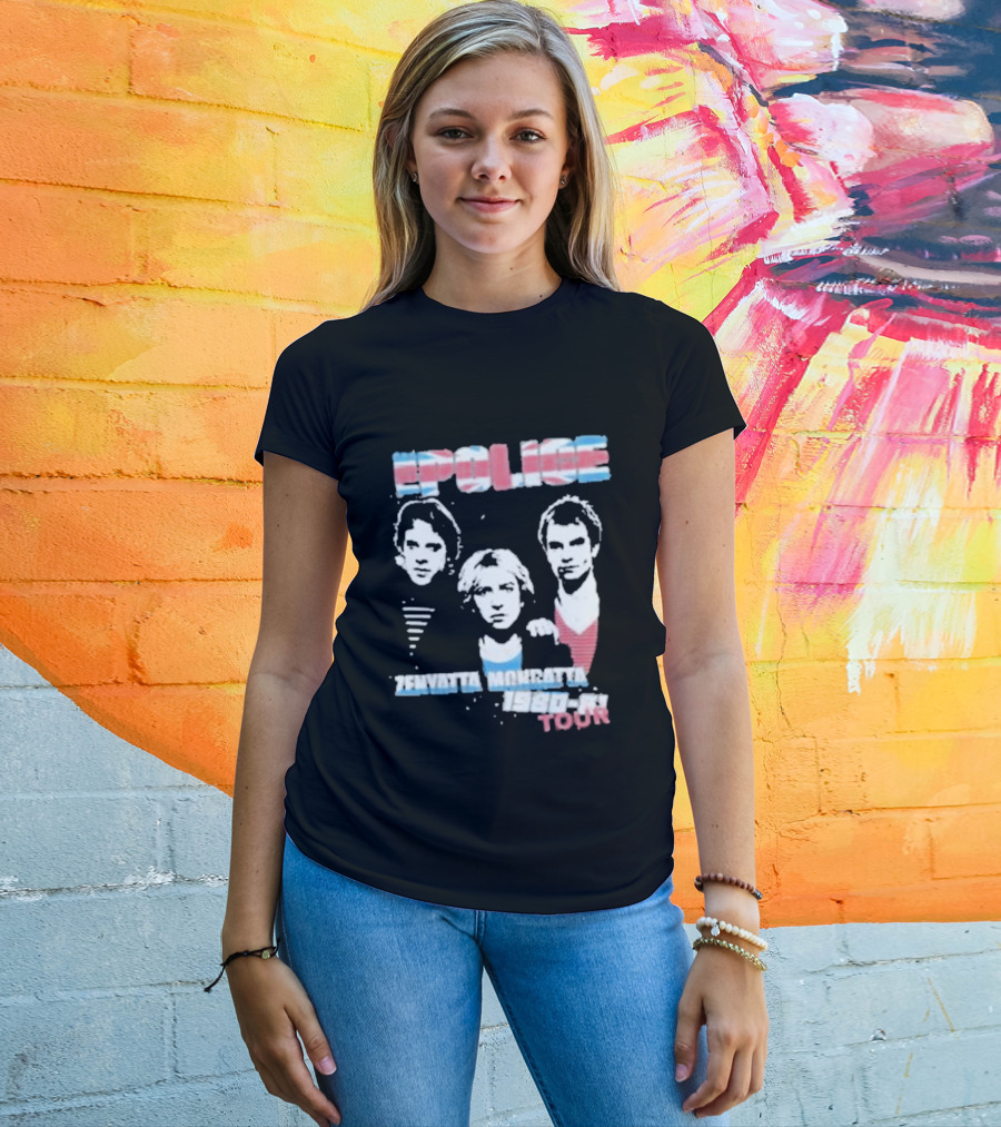The Police Zenyatta Mondatta 1980 Tour Red White Blue Band Members T-Shirt
