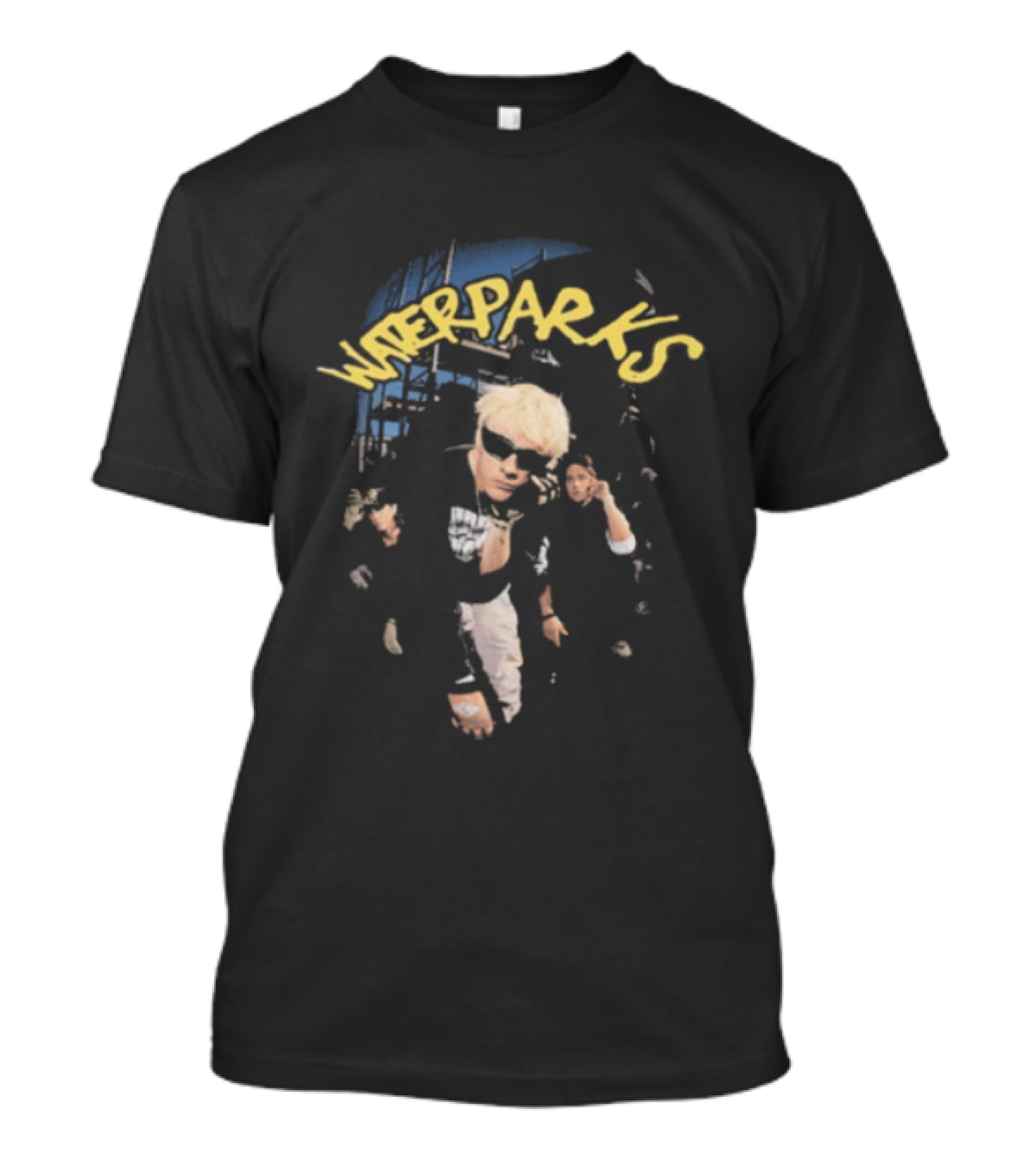 Waterparks Junkyard Photo Tour Neon Yellow And Blue Image T-Shirt