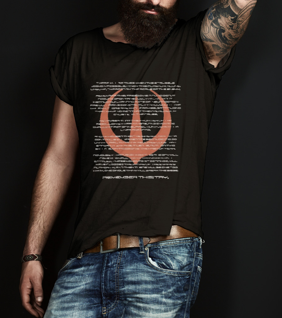 Andor Star Wars Nemik Manifesto Remember This Try Rebellion T-Shirt