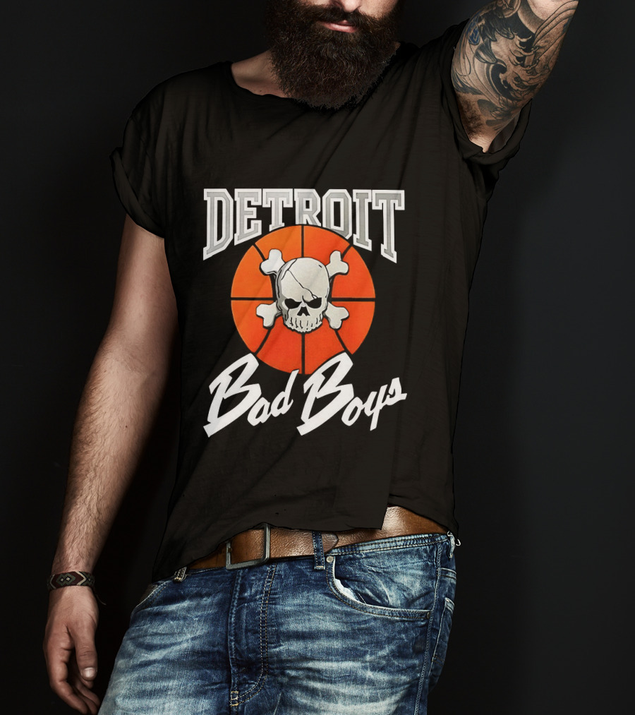 Detroit Bad Boys Skull Basketball T-Shirt