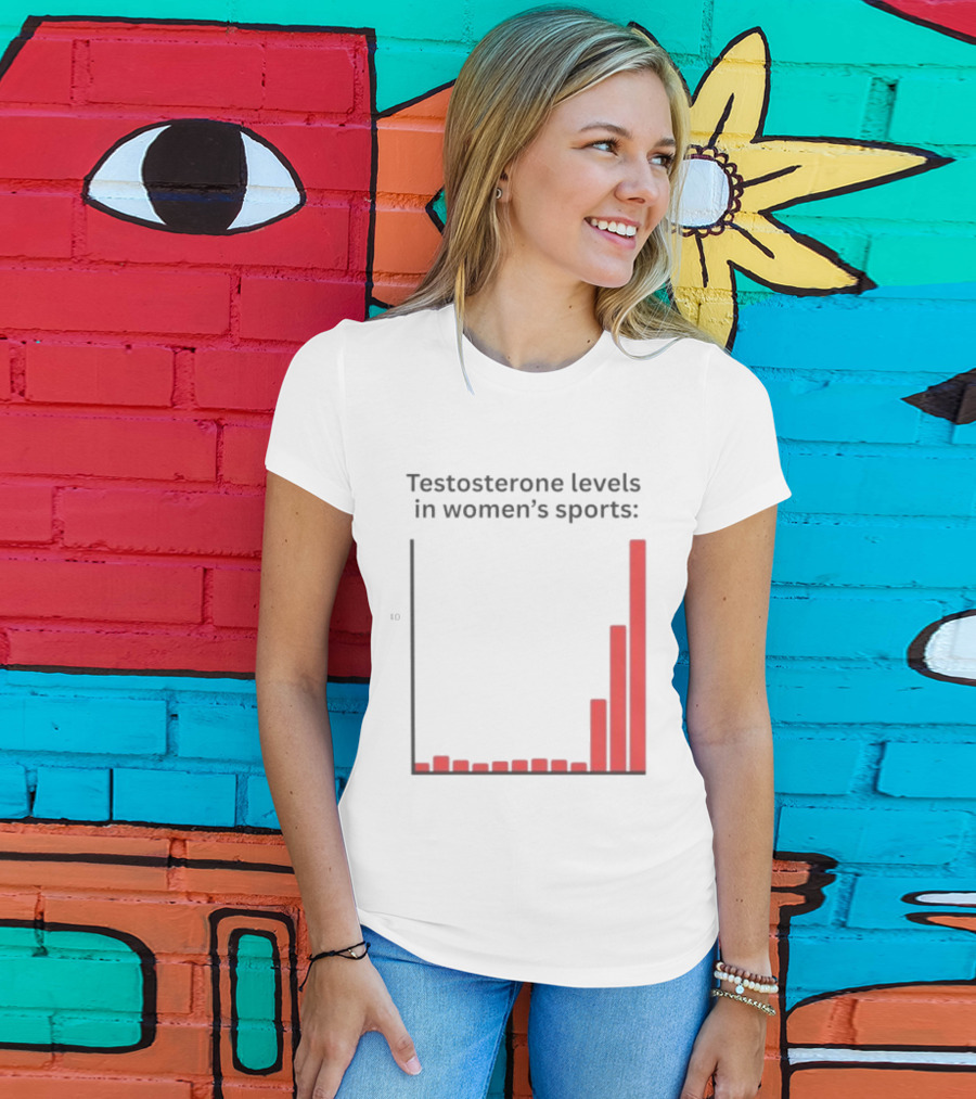 Testosterone Levels In Women's Sports Bar Graph Analysis T-Shirt