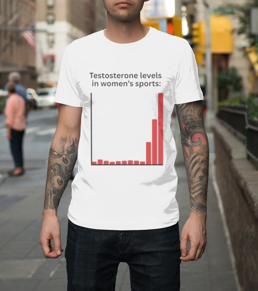 Testosterone Levels In Women's Sports Bar Graph Analysis T-Shirt