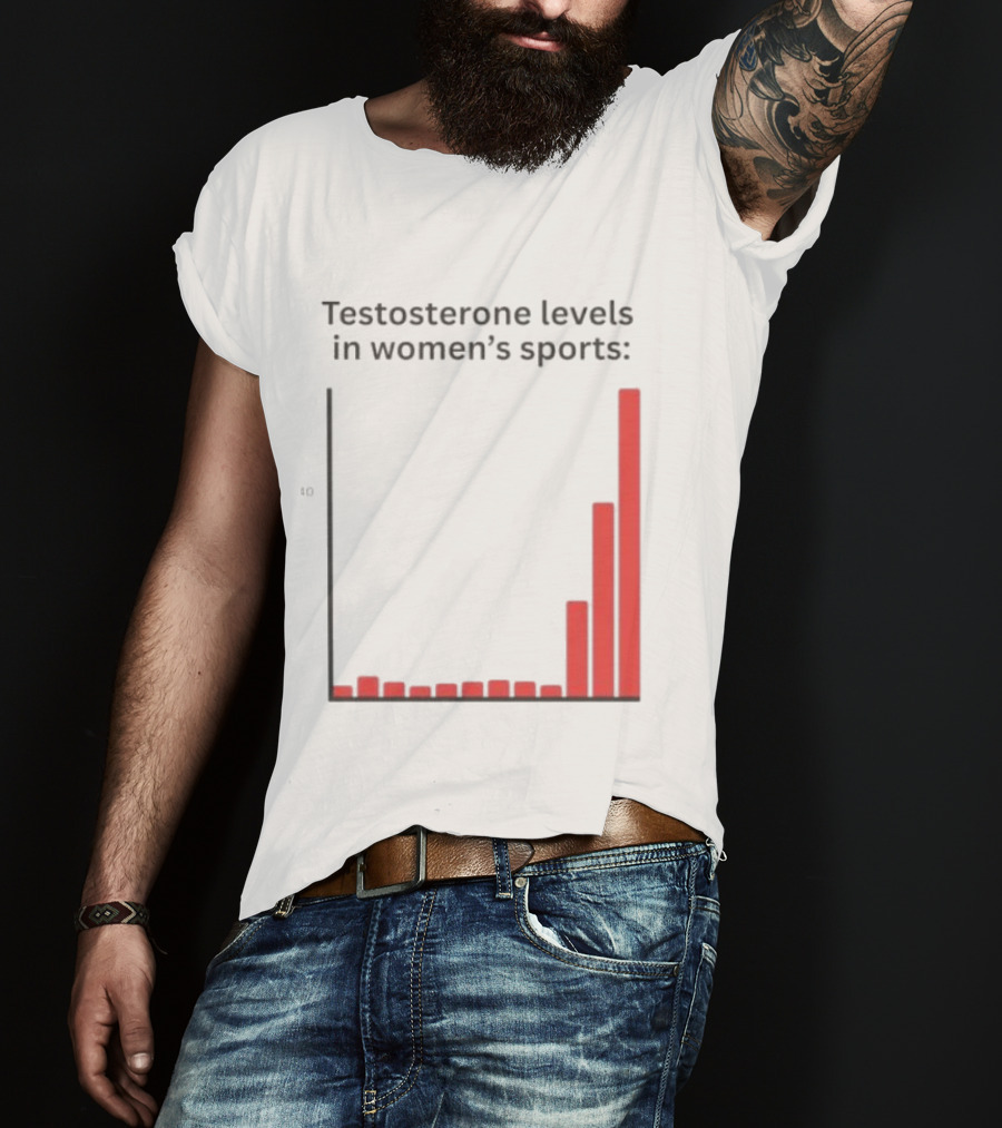 Testosterone Levels In Women's Sports Bar Graph Analysis T-Shirt