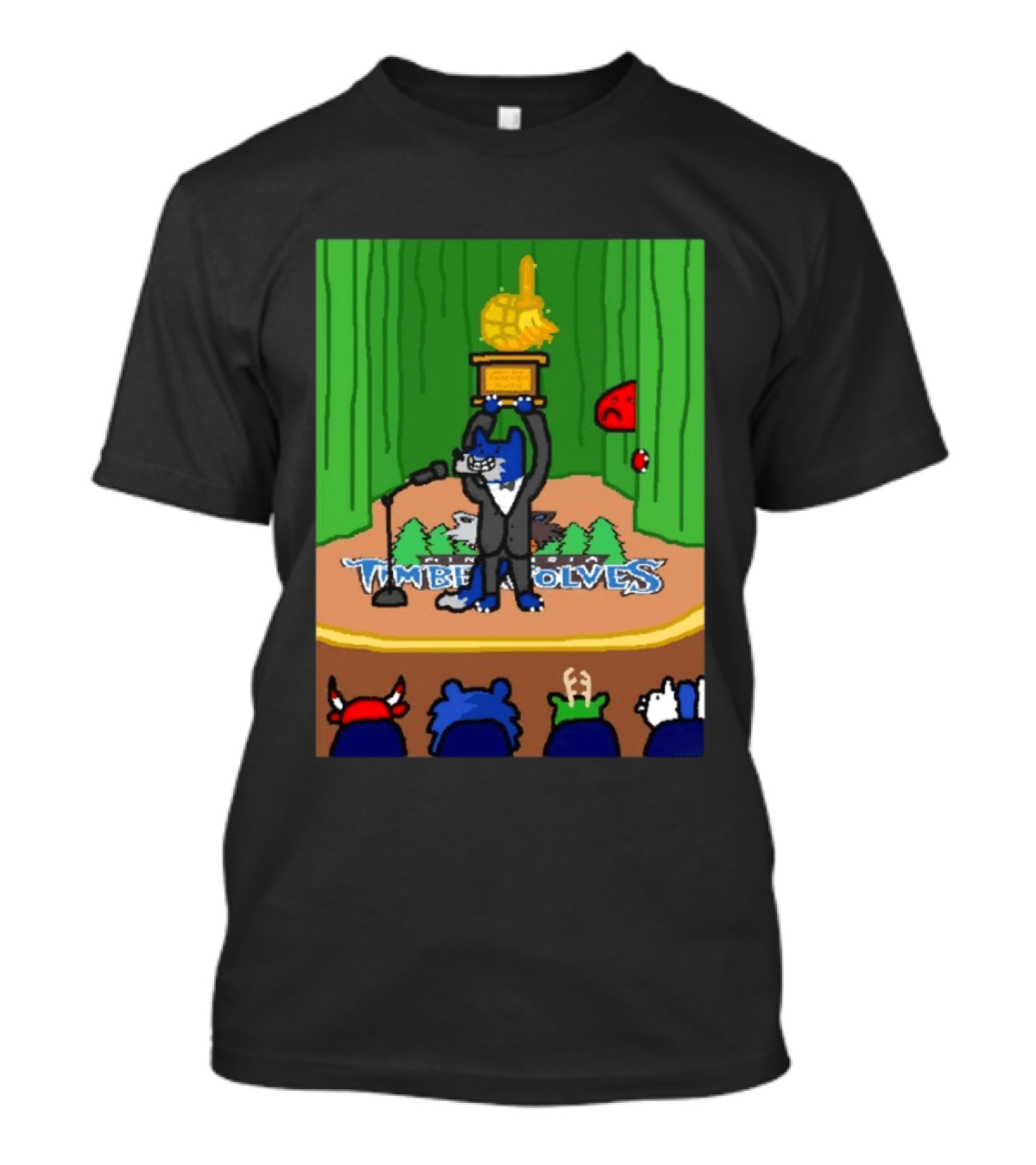 Men Successful Dub Timberwolves Champion Aurora Green Basketball Trophy T-Shirt