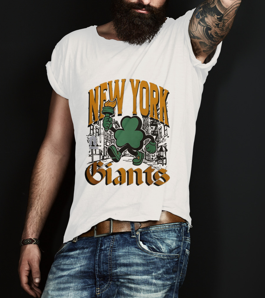 New York Giants St. Patrick's Day 2026 Shamrock Torch Running T-Shirt