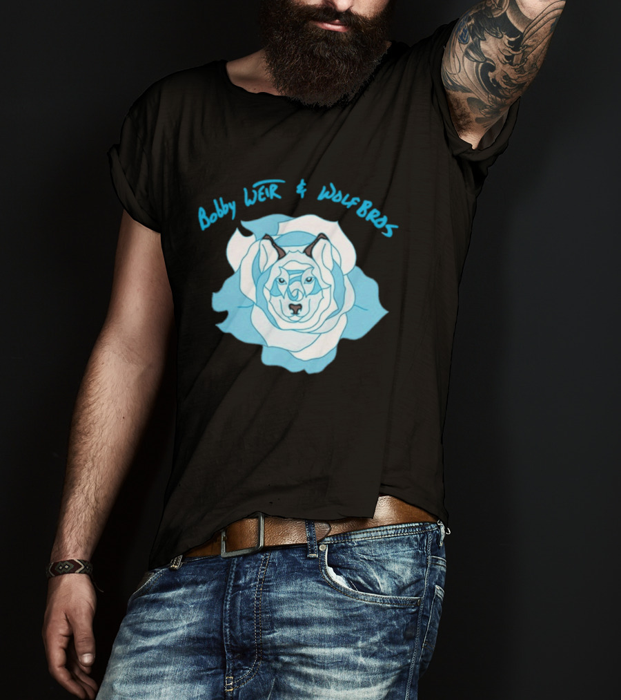 Bobby Weir And Wolf Bros Blue Rose Wolf T-Shirt
