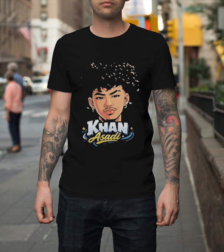 Khan Asadi Cartoon Character Art Menswear T-Shirt