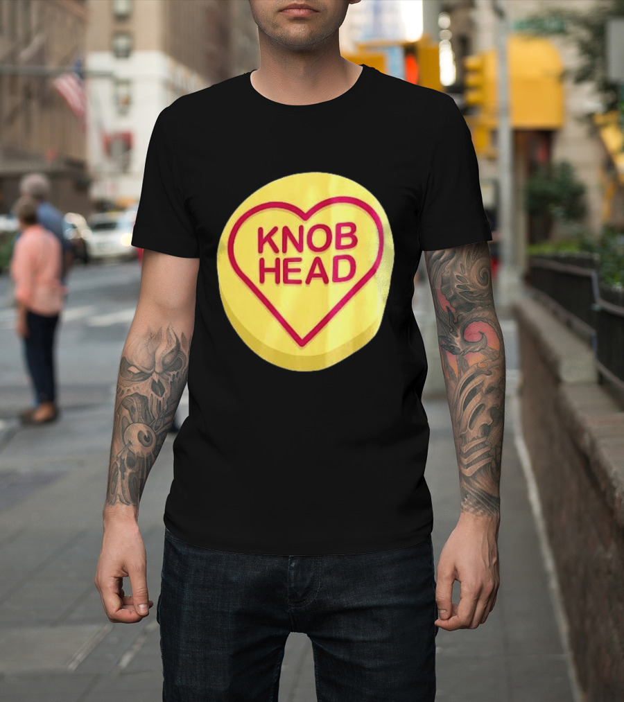 Knob Head Love Hearts Yellow Round T-Shirt