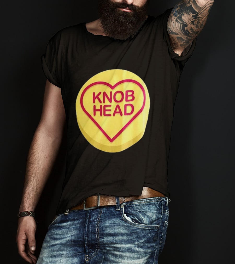Knob Head Love Hearts Yellow Round T-Shirt