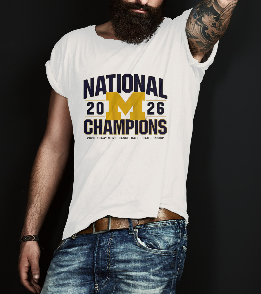 Michigan Wolverines 2026 National Champions Men's Basketball NCAA Championship T-Shirt