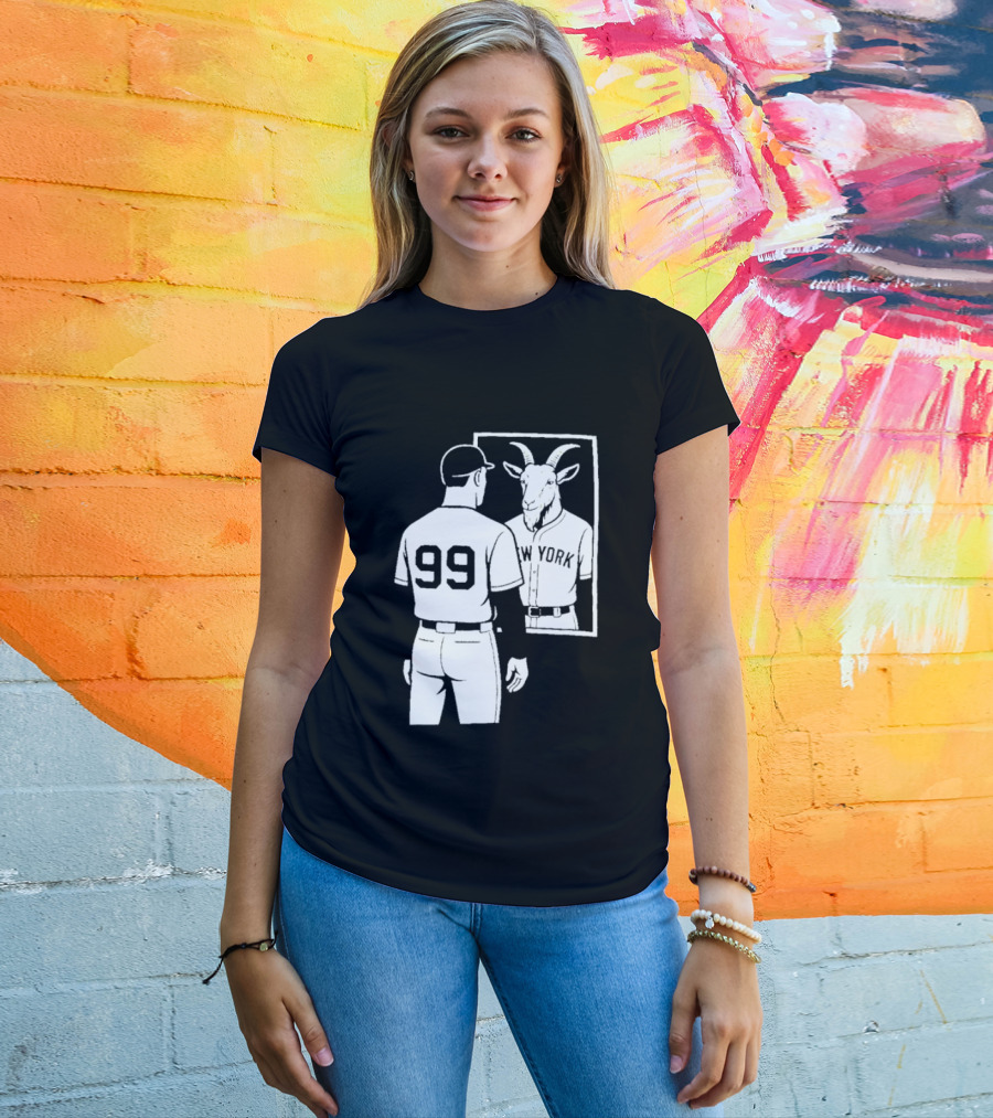 Aaron Judge GOAT Reflection New York Yankees Baseball 99 T-Shirt