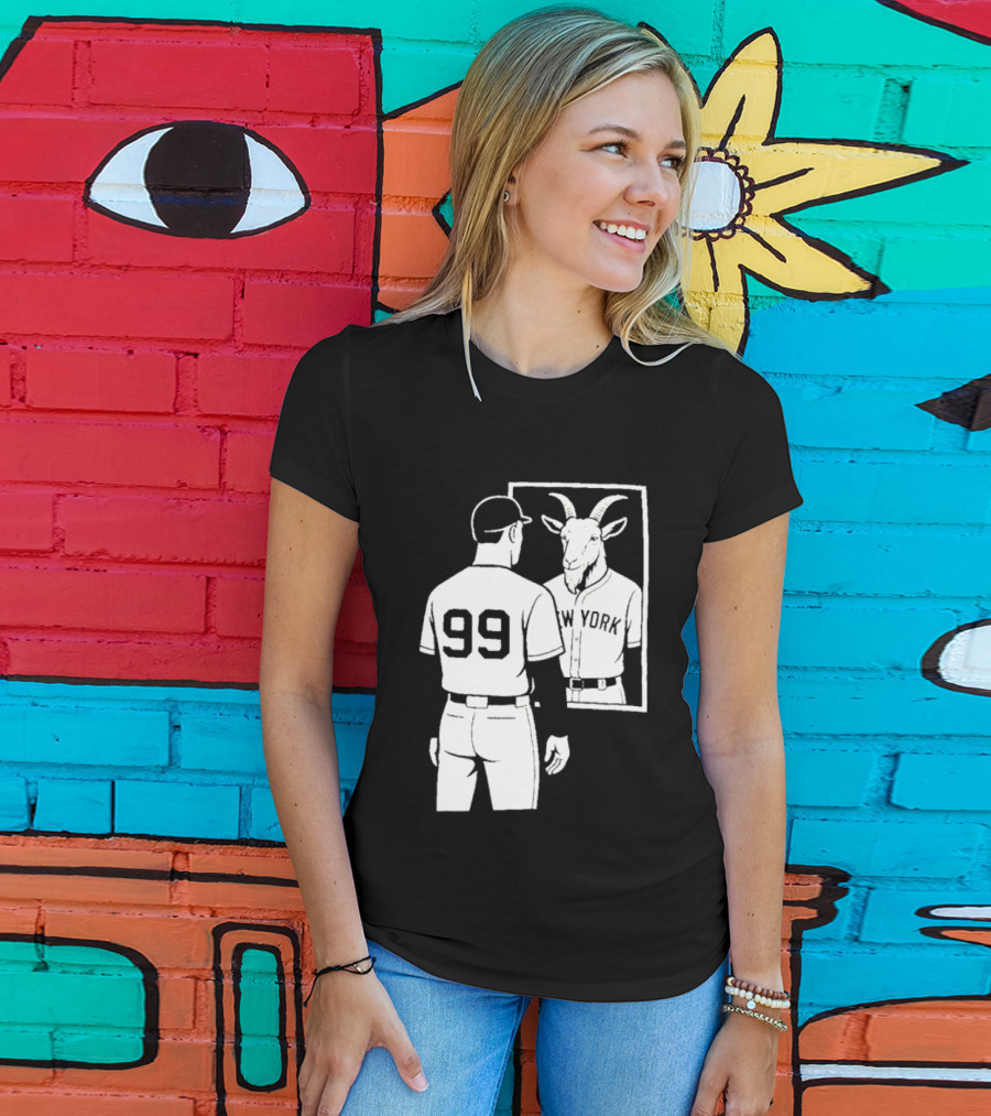 Aaron Judge GOAT Reflection New York Yankees Baseball 99 T-Shirt