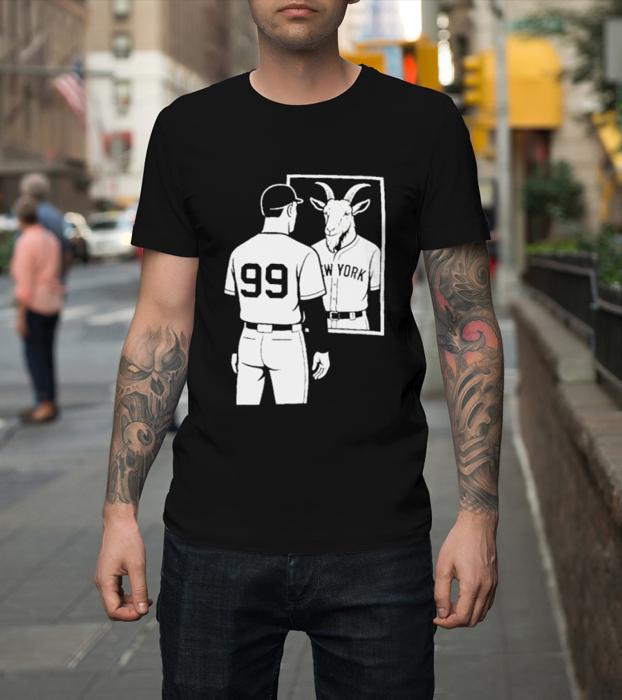 Aaron Judge GOAT Reflection New York Yankees Baseball 99 T-Shirt