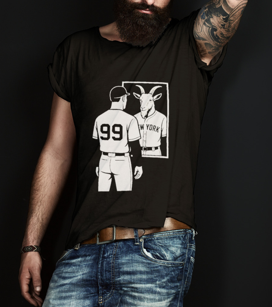 Aaron Judge GOAT Reflection New York Yankees Baseball 99 T-Shirt