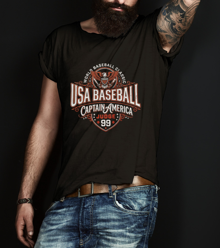 USA Baseball Captain America Judge 99 Independence Wings T-Shirt