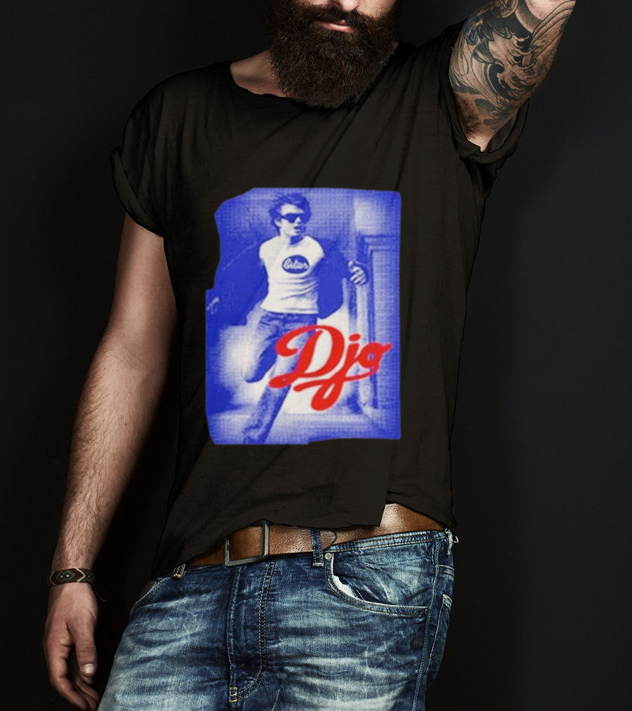 DJO Oficial Tienda Lollapalooza Estilo Vintage Azul Rojo T-Shirt