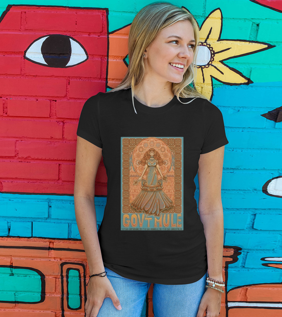 Gov't Mule Nashville IN Apr 8 2026 Psychedelic Art Nouveau Music Event T-Shirt
