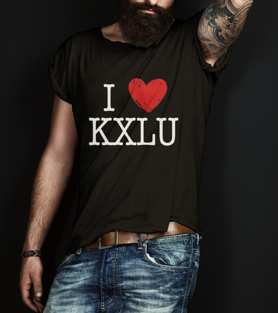 I Love KXLU Radio Station Red Heart T-Shirt
