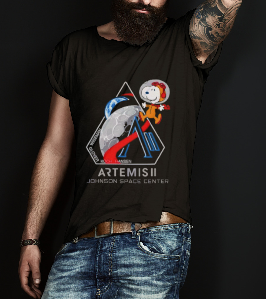 Artemis II Snoopy Johnson Space Center NASA Moon Mission T-Shirt