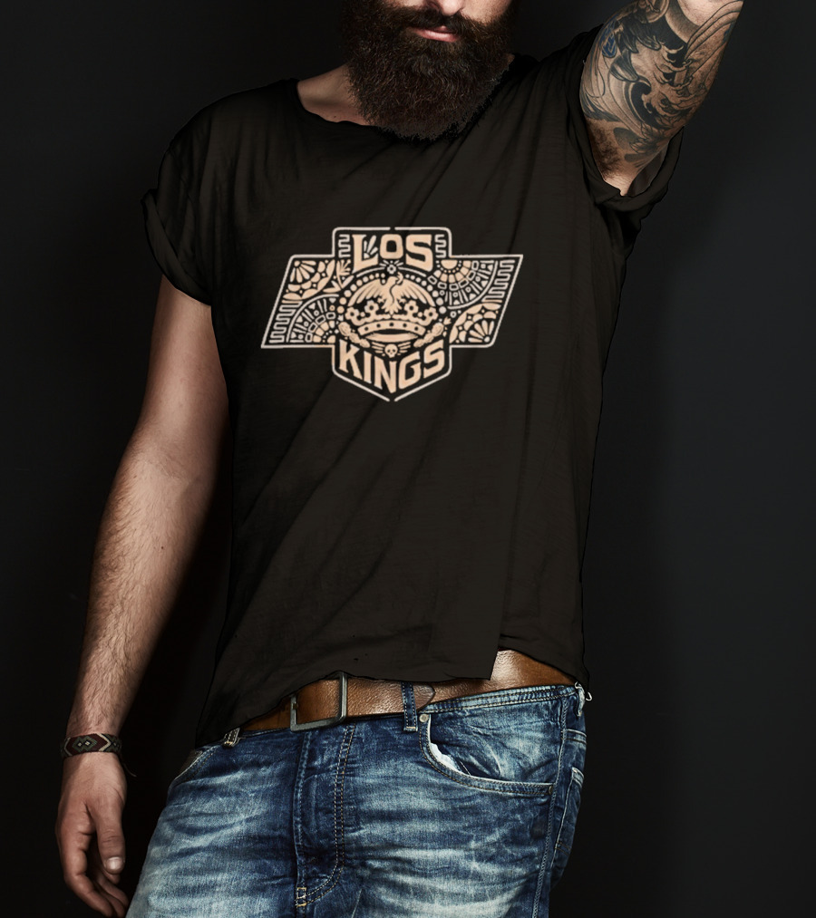 Los Kings Floral Logo Mexican26 Team Collaboration T-Shirt