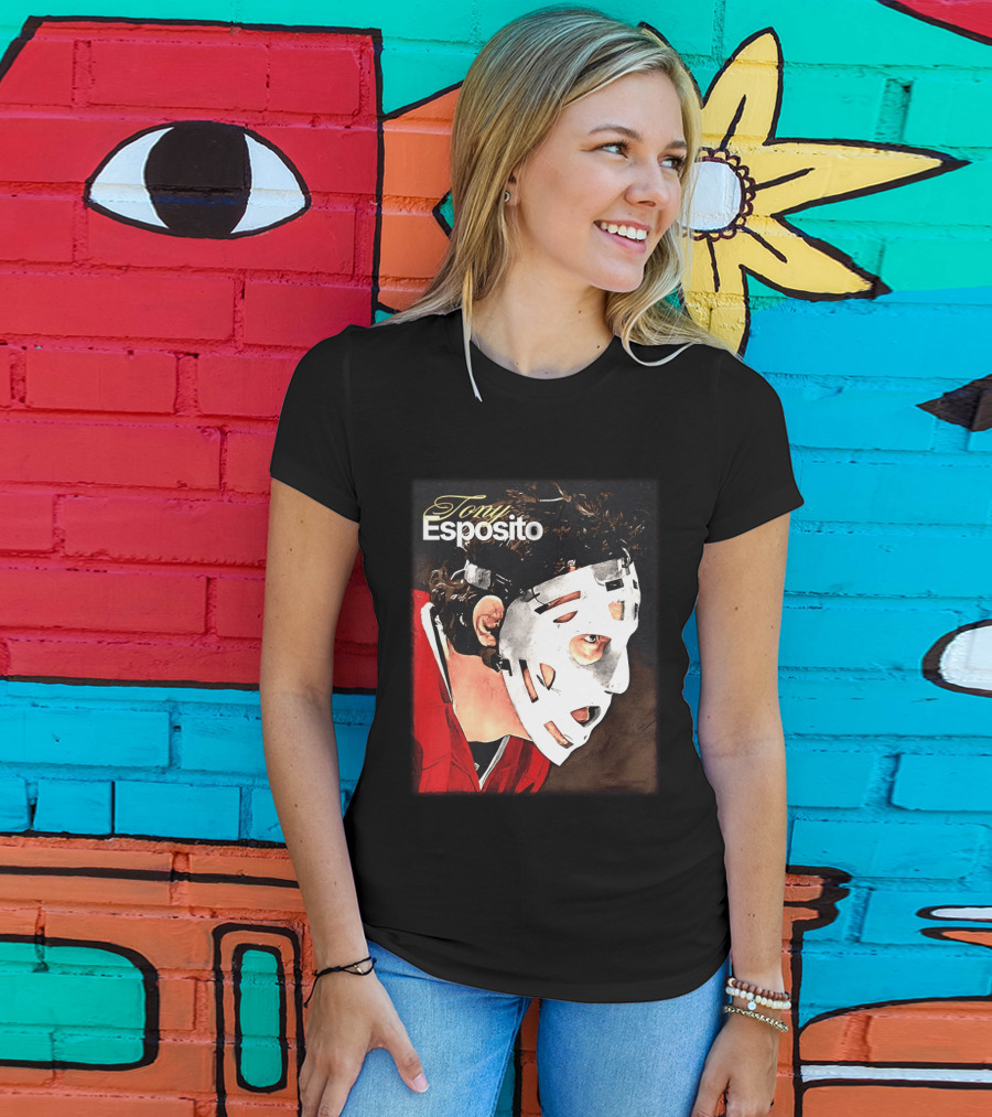Tony Esposito Chicago Blackhawks NHL Mask Retro Hockey T-Shirt