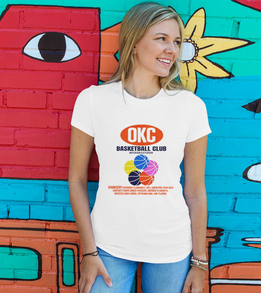 OKC Basketball Club Five Color Interior Exterior Balls T-Shirt