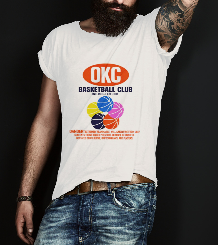 OKC Basketball Club Five Color Interior Exterior Balls T-Shirt