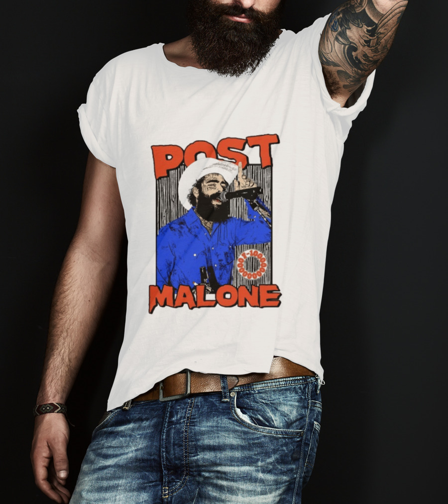 Post Malone Western Cowboy Singer Music Performance T-Shirt